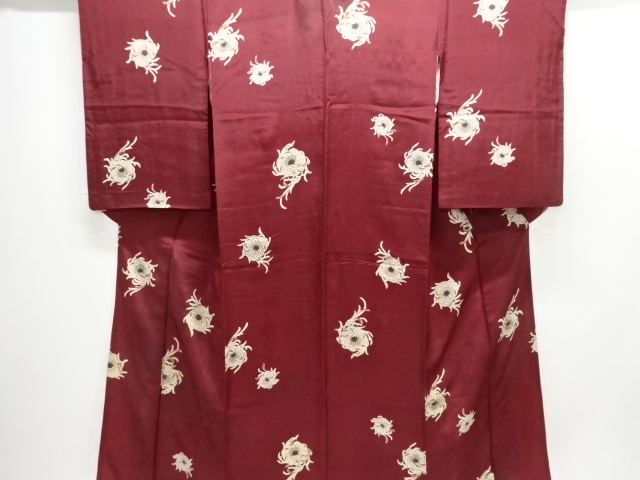 JAPANESE KIMONO / ANTIQUE CHRYSANTHEMUM-PATTERNED KIMONO